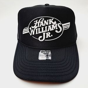 Hank Williams Jr. Bocephus Foam Trucker Mesh Snapback Cap Hat Black new